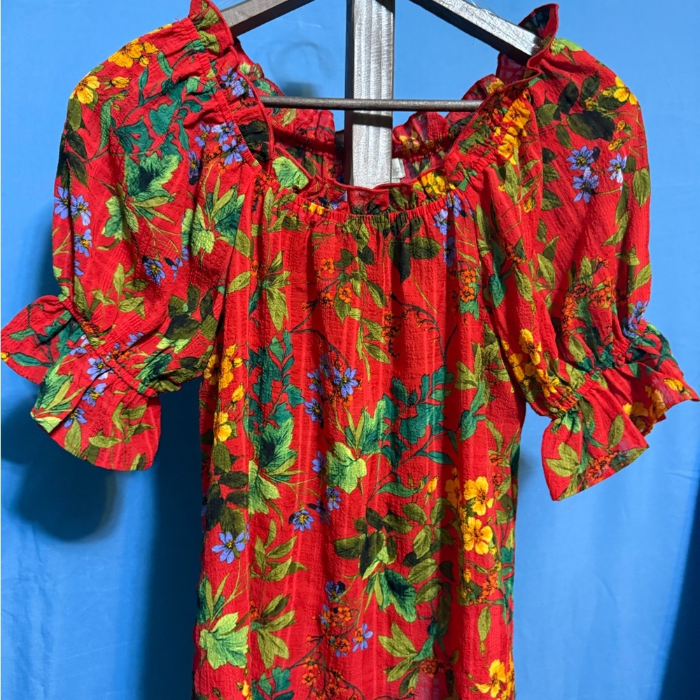 Chenault Red Floral Blouse